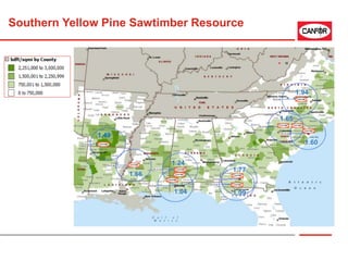 1.94
1.65
1.60
1.77
1.99
1.24
1.04
1.66
1.49
Southern Yellow Pine Sawtimber Resource
• =
 