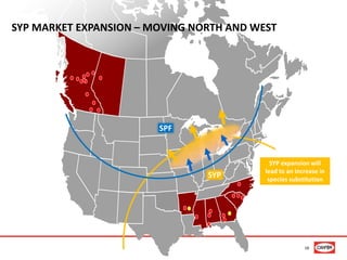 SYP MARKET EXPANSION – MOVING NORTH AND WEST
SYP
SPF
SYP expansion will
lead to an increase in
species substitution
18
 