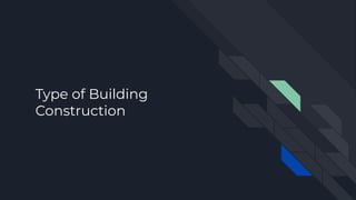 Type of Building
Construction
 