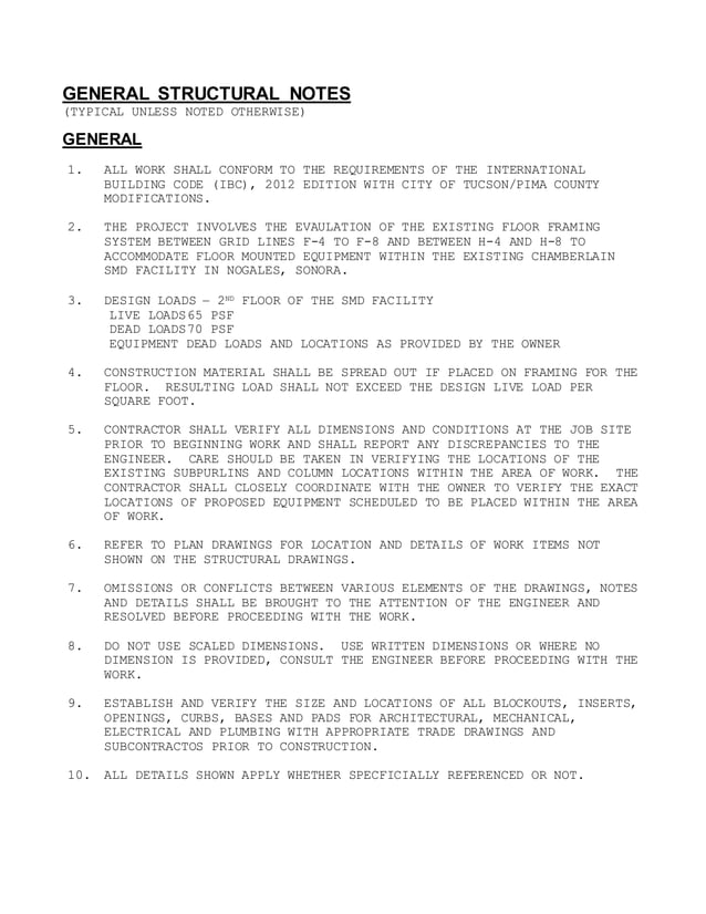 General structural notes | DOCX | Civil Engineering Industry | Industries