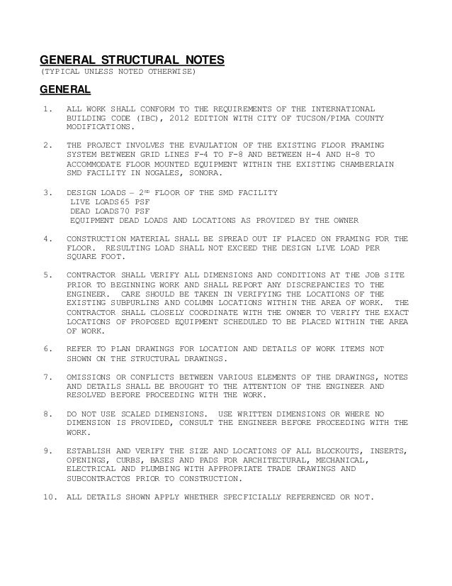 general notes