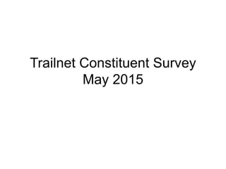 Trailnet Constituent Survey
May 2015
 