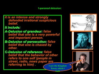 Delusion Reference General symptomatology & psychopathology of psychiatric disorder | PPT