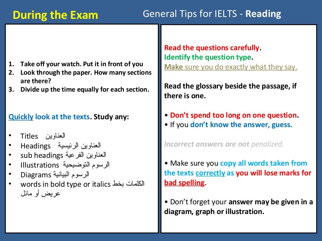 General Tips For Ielts Reading