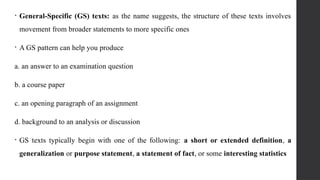 Structuring Academic Texts: General-Specific and Specific-General ...