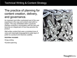 <ul><li>The practice of planning for content creation, delivery, and governance. </li></ul><ul><li>An important (and often...