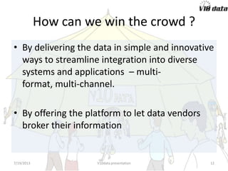 Data-as-a-Service is
a marketplace
with a data vendor
and a data buyer
 