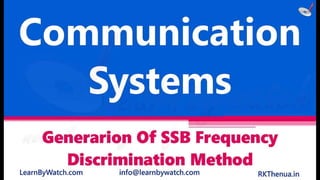 Generarion of ssb frequency discrimination method
