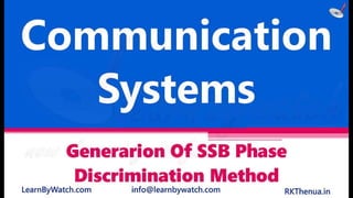 Generarion of ssb phase discrimination method