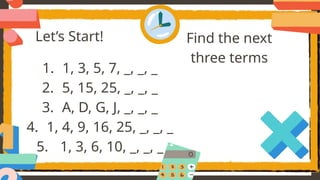 GenerartingPatterns.pptx for Grade 10 Matheamtics | PPTX