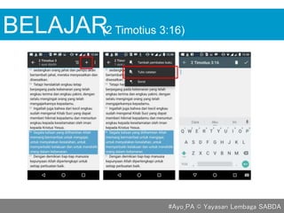 BELAJAR(2 Timotius 3:16)
#Ayo_PA © Yayasan Lembaga SABDA
 