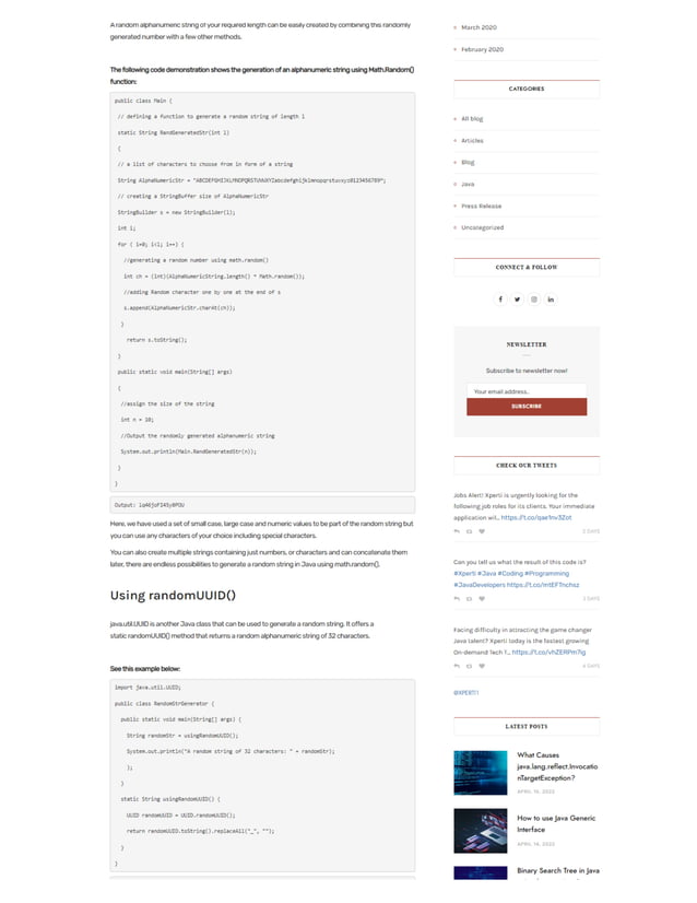 Generate Random String in Java | PDF
