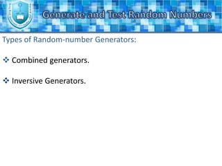 Vector Rng Test Generate and test random numbers | PPSX