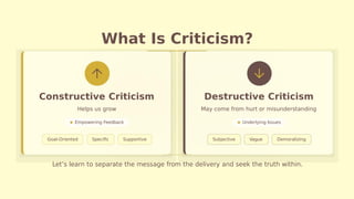 Much Criticism Generate a PowerPoint presentation about understanding criticism..pptx