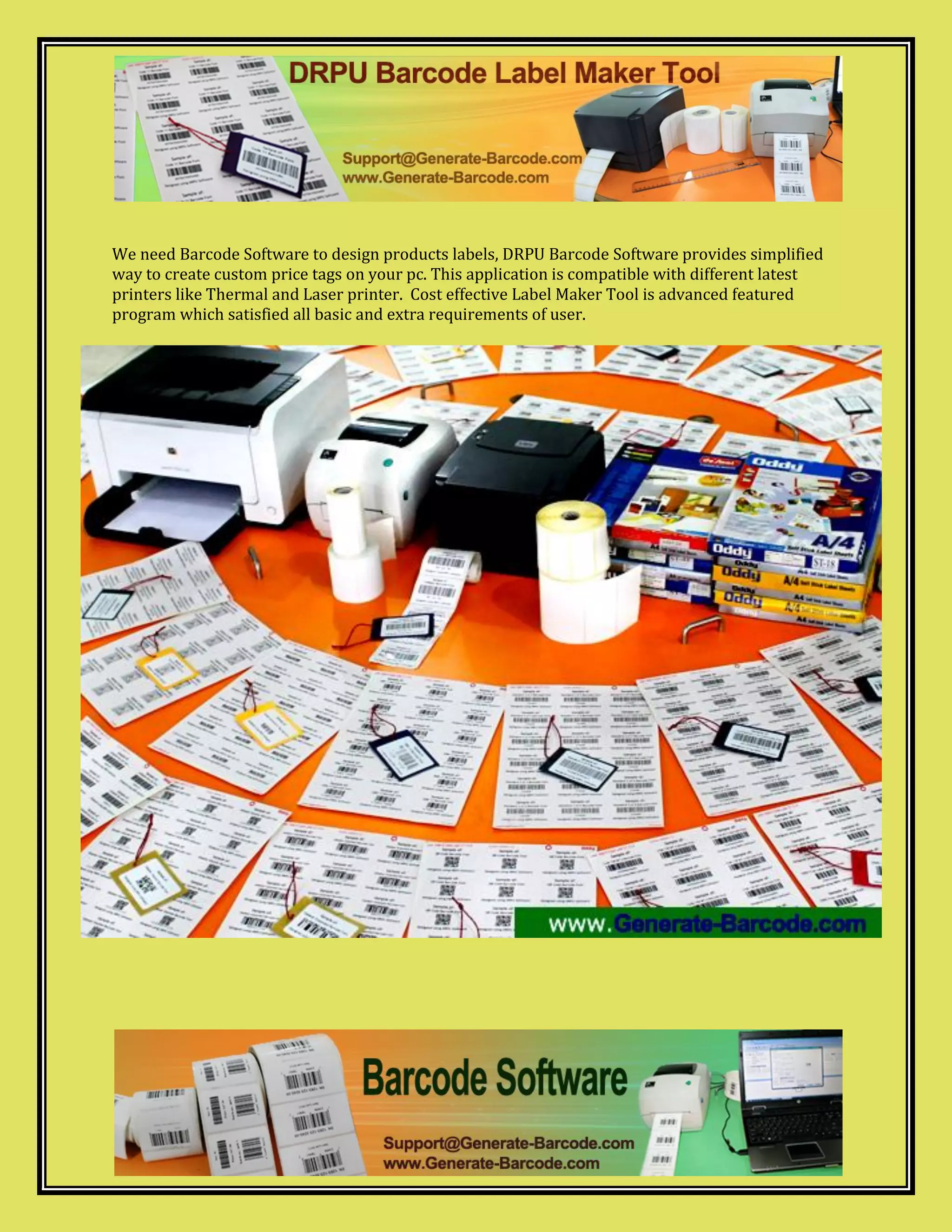 Generate barcodes label list pdf