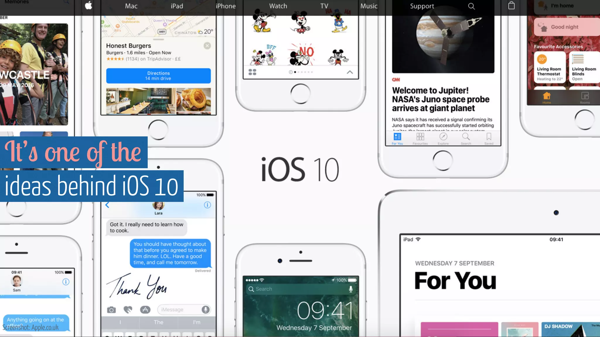 It’s one of the
ideas behind iOS 10
Screenshot: Apple.co.uk
 