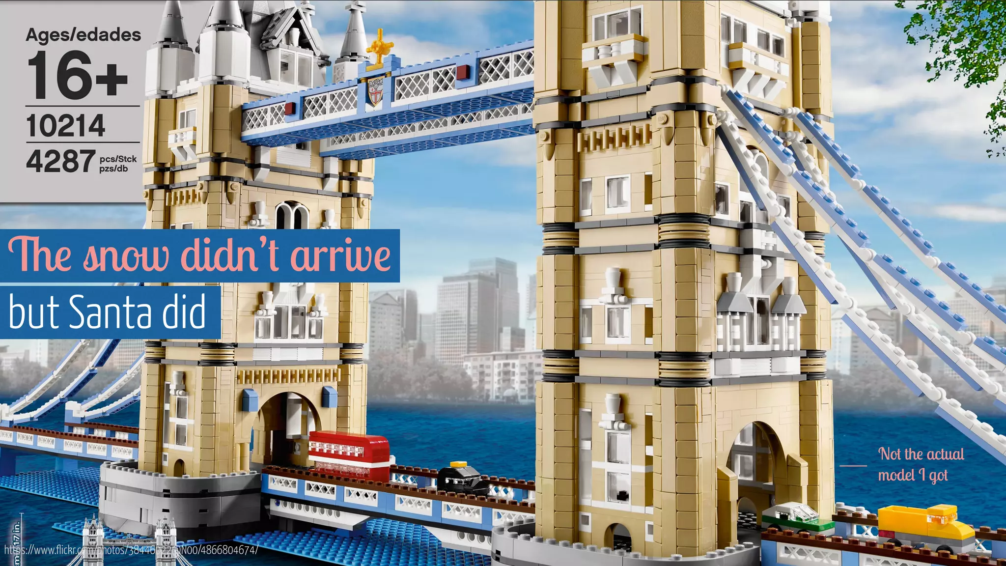 The snow didn’t arrive
but Santa did
https://www.flickr.com/photos/38446022@N00/4866804674/
Not the actual
model I got
 