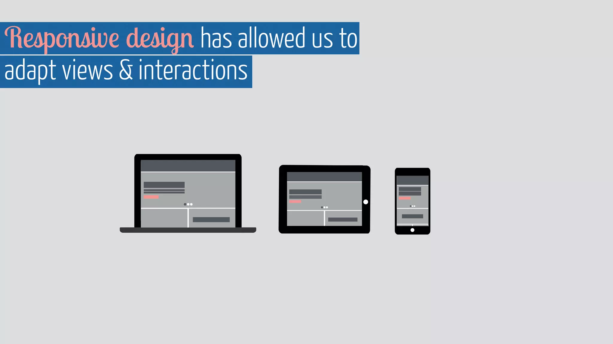 Responsive design has allowed us to  
adapt views & interactions
 