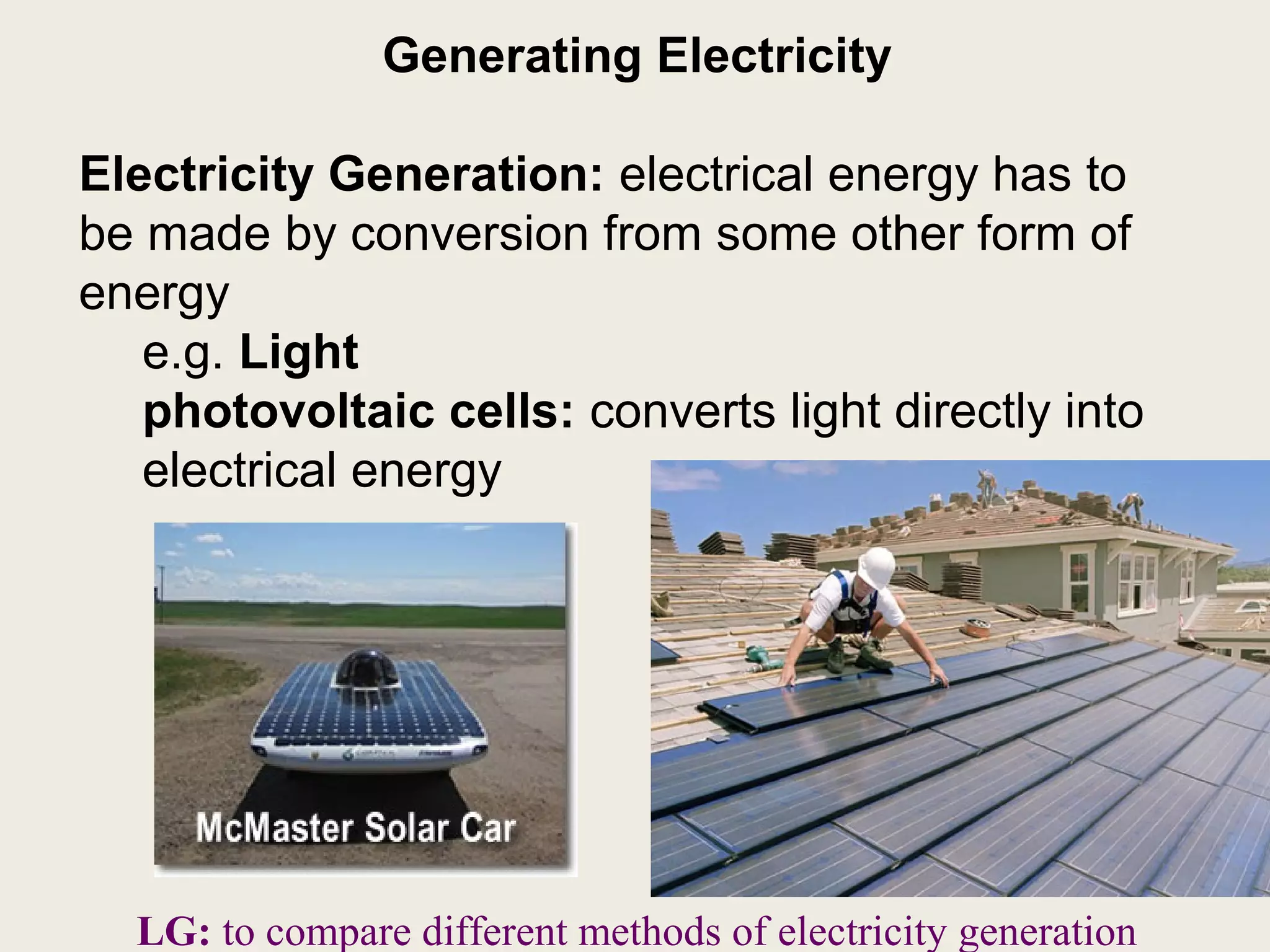 Generating electricity-lesson | PPT