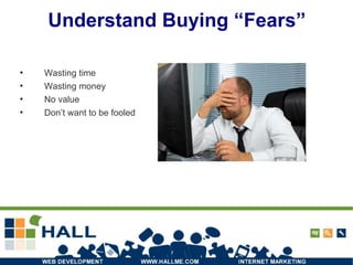 Understand Buying “Fears” Wasting time Wasting money No value Don’t want to be fooled 