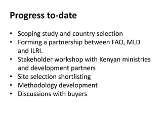 Generating carbon credits from the Kenyan dairy industry: A pilot study