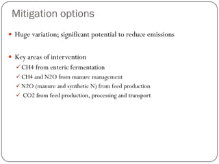 Technical mitigation options in dairy