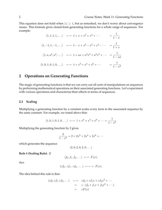 Generating functions (albert r. meyer) | PDF