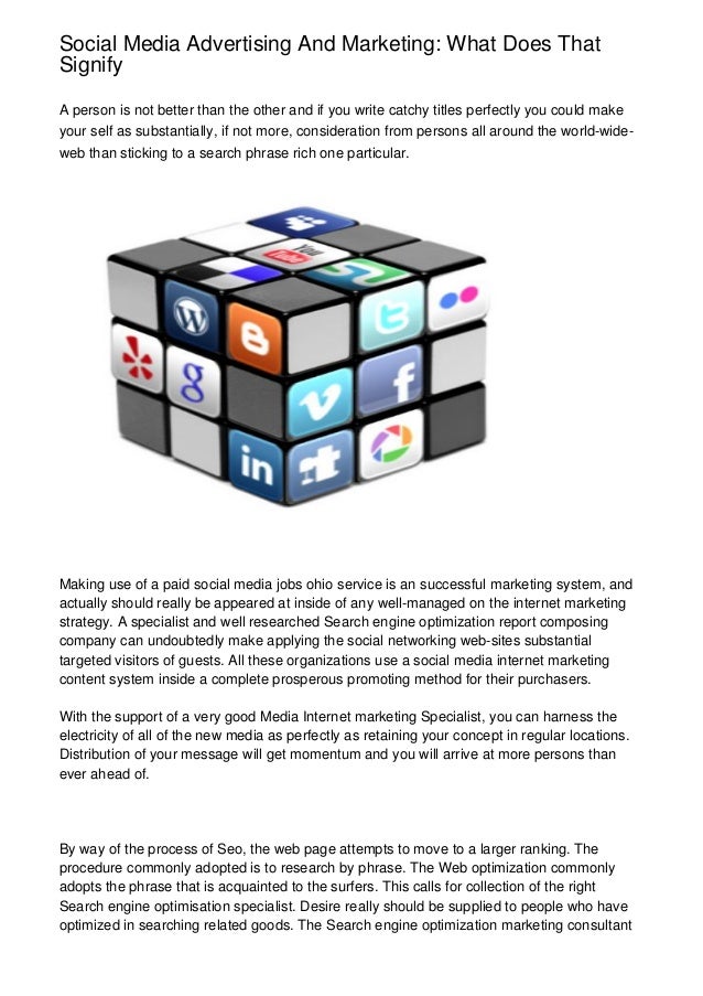 Social Media Advertising And Marketing What Does That Signify