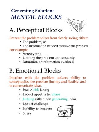Generating solutions and brainstorming | PPT