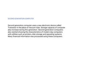 BCA, B. SC Fundamentals of computer generation.pdf | Desktops | Computing