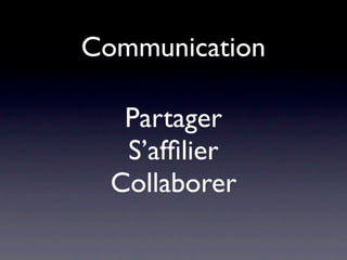 Communication

   Partager
   S’afﬁlier
  Collaborer
 