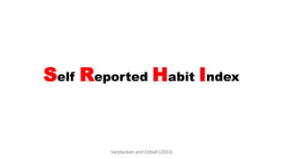 Self Reported Habit Index
Verplanken and Orbell (2003)
 
