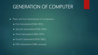 Generation of computer Presentation | PPT