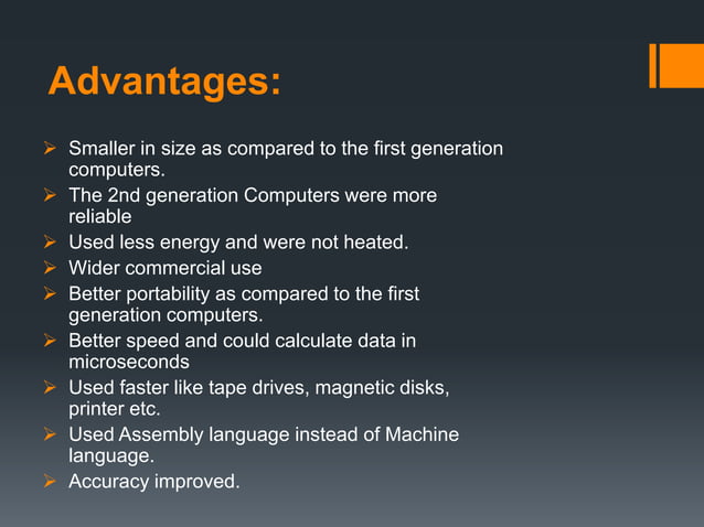 Generation of computer 1st to 5th