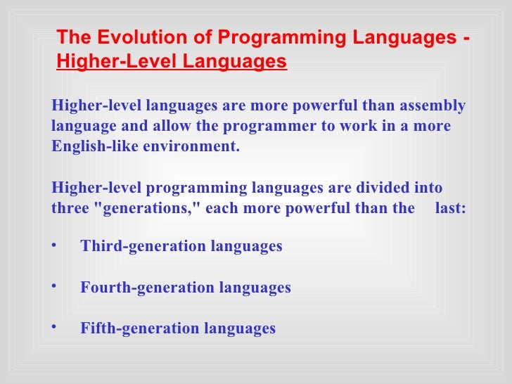 Generation of computer languages