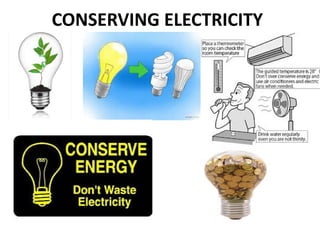 CONSERVING ELECTRICITY
 