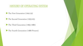 Generation of os | PPTX | Operating Systems | Computer Software and ...
