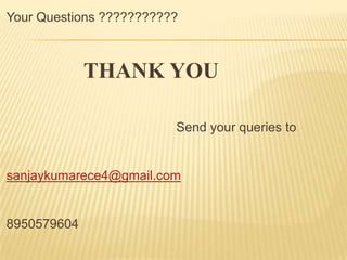 Your Questions ???????????
THANK YOU
Send your queries to
sanjaykumarece4@gmail.com
8950579604
 