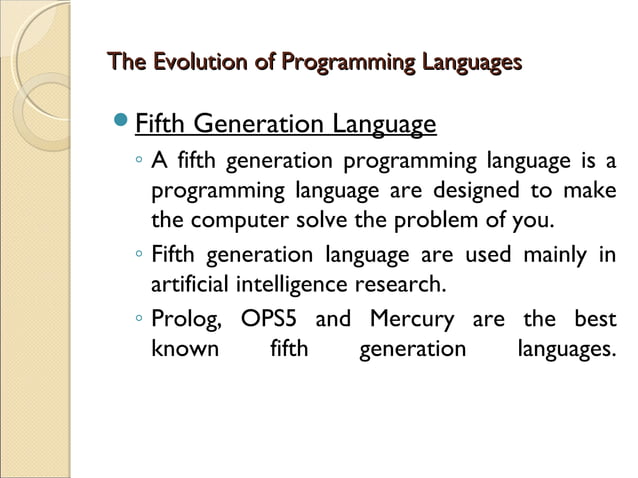 Generations of Programming Languages