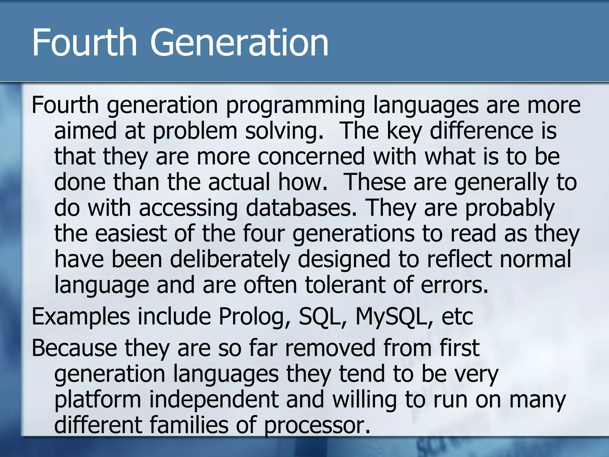 Generations Of Programming Languages | PPT | Programming Languages ...