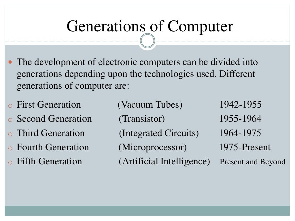 Generations of computer