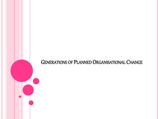 GENERATIONS OF PLANNED ORGANISATIONAL CHANGE
 