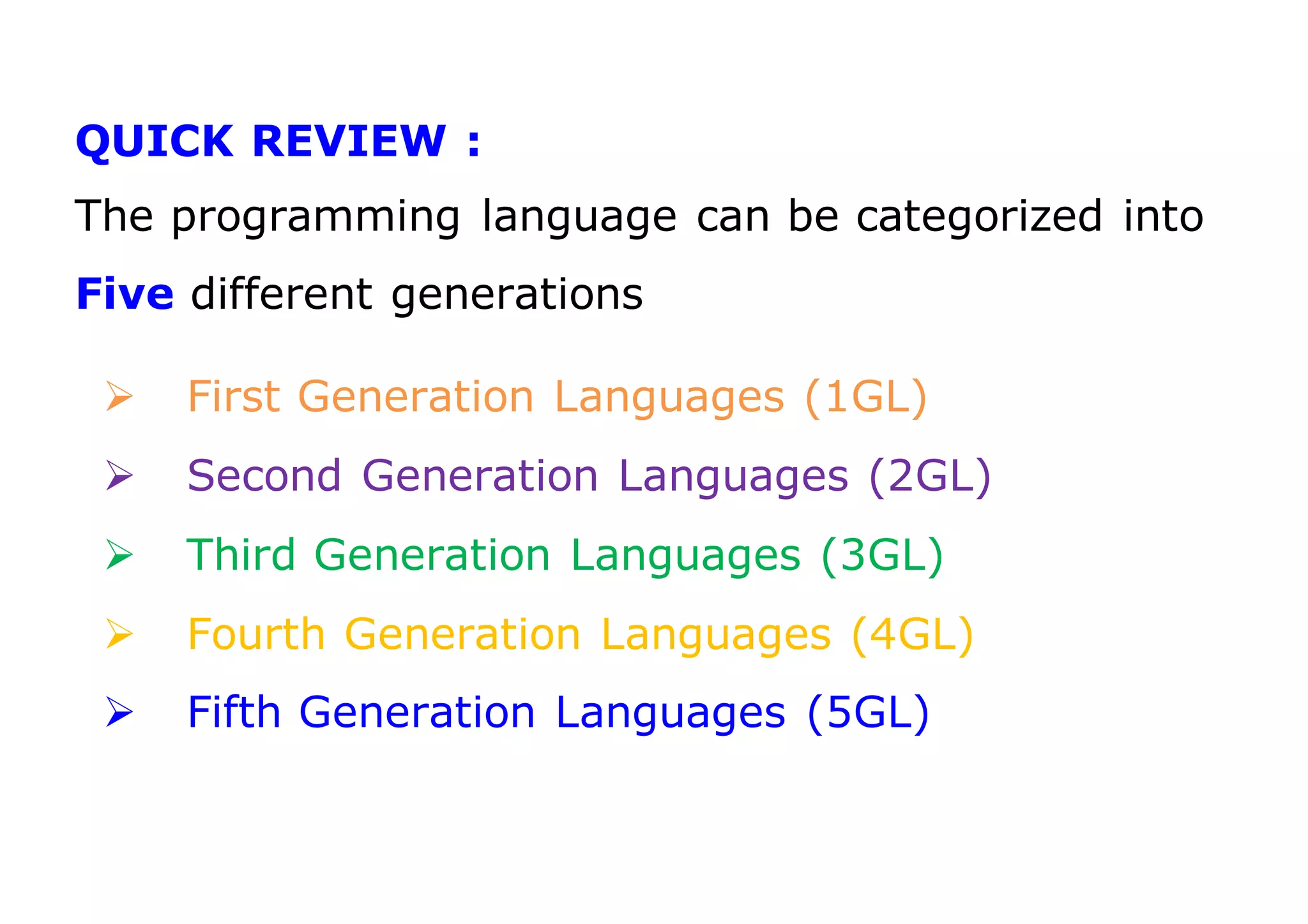Generations of programming language | DOCX
