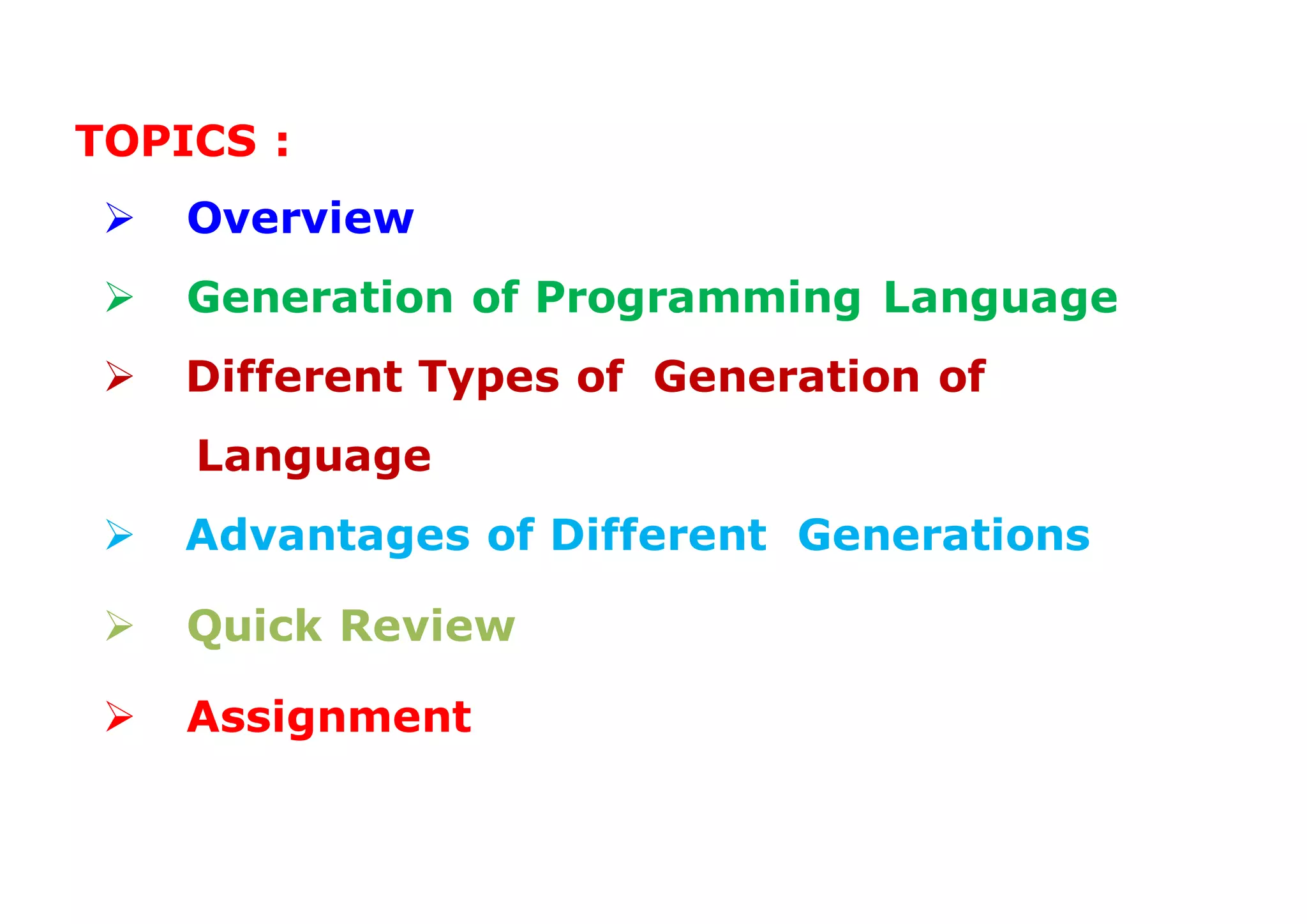 Generations of programming language | DOCX