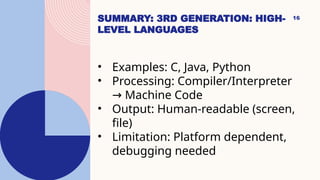 Programming Language Code By Generation Generations of Programming Languages .pptx