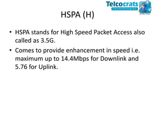 Hspa Bandwidth Generations of telecom | PPTX