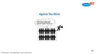 ©2017 Boomer / neXt GENERATION X: eXiles on Main Street?
Against The Wind
Step out of the box?
What box? Everyone
knows there is no box.
48
 