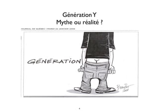  
GénérationY  
Mythe ou réalité ?
4
 