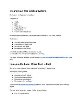 Generative AI Development Company | Custom AI Solutions 2025 | PDF