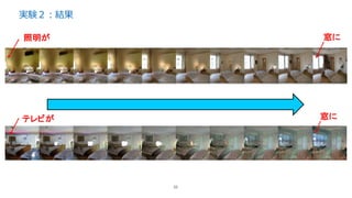 実験２：結果
38
照明が 窓に
テレビが 窓に
 